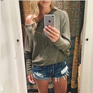 FREE PEOPLE Mercury Thermal top - olive